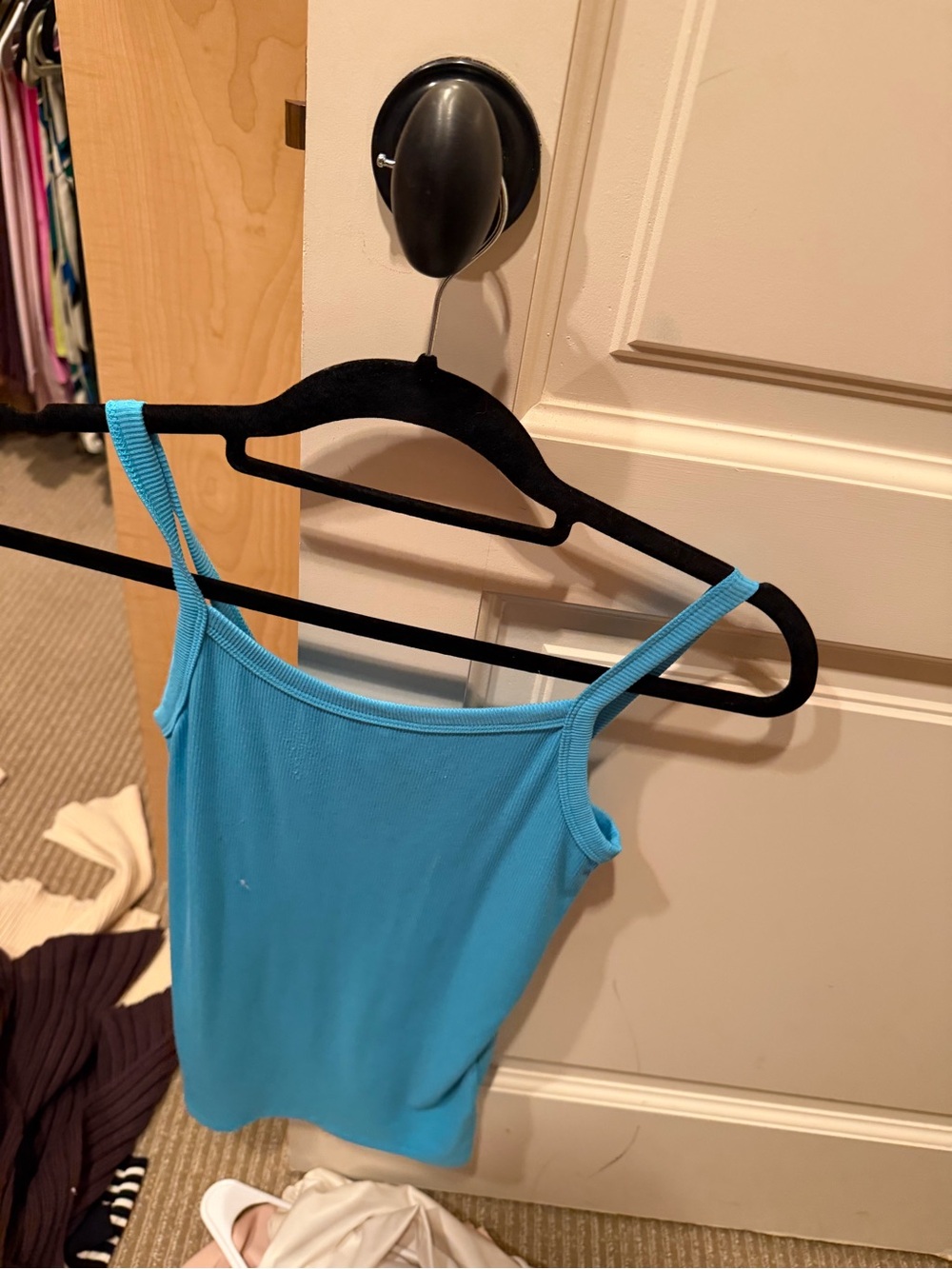 Blue Ribbed Tank Top
